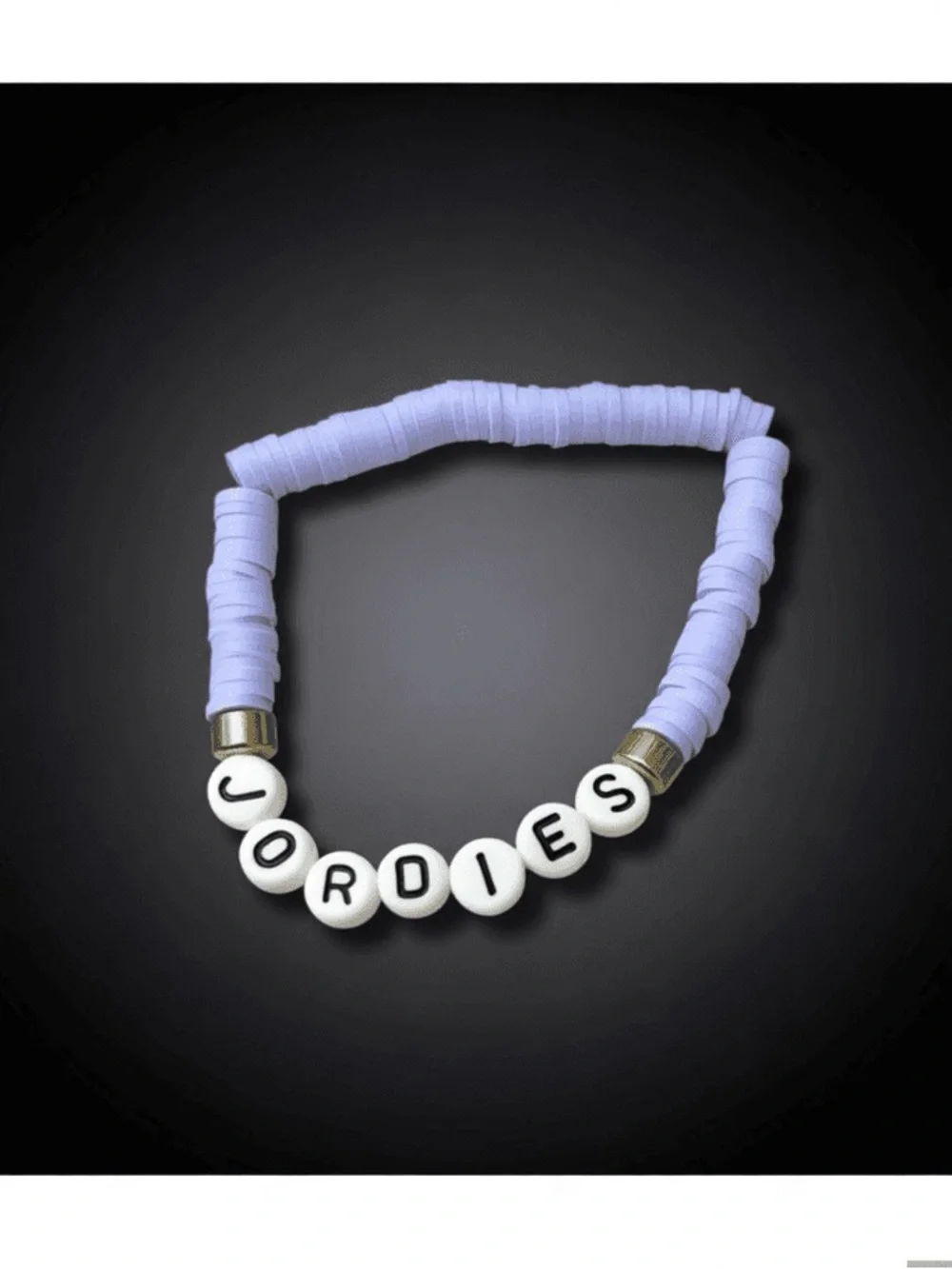 Kids Beaded Bracelet - Lavender and White